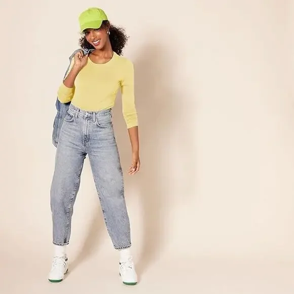 AMAZON ESSENTIALS WOMENS REGULAR FIT LONG SLEEVE CREWNECK T-SHIRT MEDIUM NWT - Picture 3 of 5